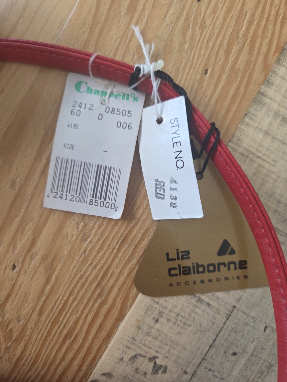Vintage 1980s Liz Claiborne Red Crossbody Bag Triangle Monogram Purse With Tags - Picture 6 of 15